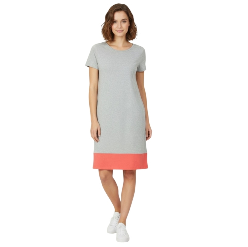 Boden Jersey Knit T-Shirt Dress Gray and Coral Size 4